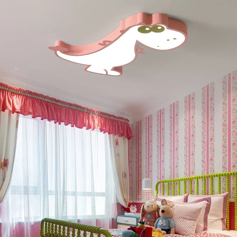 Axyaa Dinosaur Cartoon LED Ceiling Light for Kids' Room, Warm & Romantic Bedroom Lamp