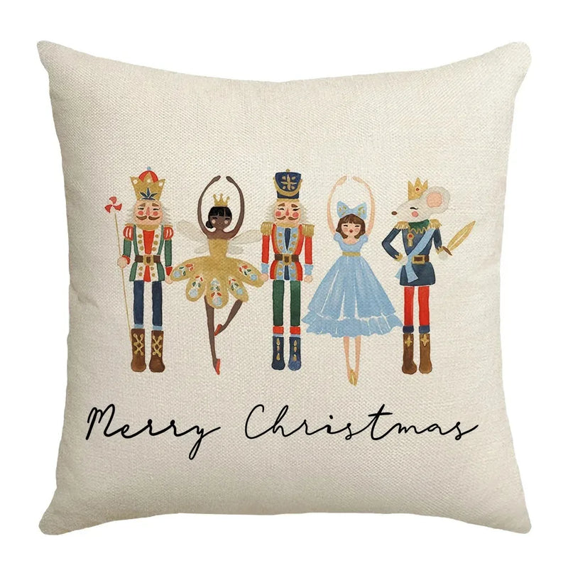 Axyaa Nutcracker Dwarf Print Pillowcase Set: Festive Christmas Room Decor & Gift