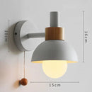 Axyaa Soft Colorful LED Wall Lamp - Nordic Bedroom Sconce with Pull Switch