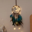 Axyaa Grey Moon Feathers Dream Catcher 60cm Large Handmade Indian Style Wall Hanging