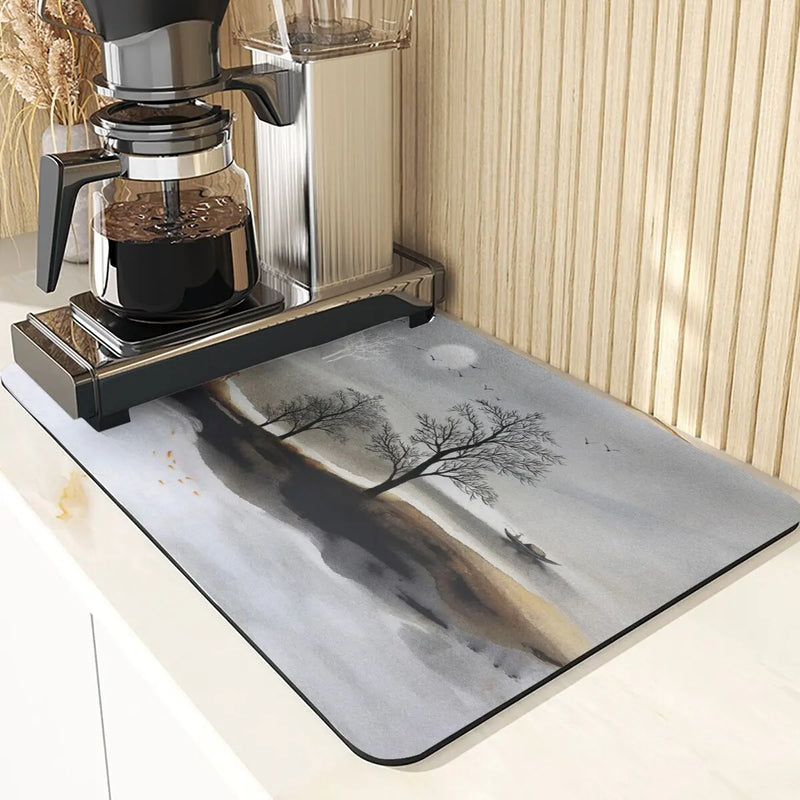 Silicone Plant Pattern Table Mat for Kitchen - Axyaa Landscape Style Decor