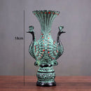 Axyaa Antique Bronze Decor Cow Rabbit Peacock Dragon Phoenix Vase Statues & Cups
