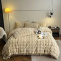 Axyaa Rabbit Plush Four-Piece Sheet Set - Cozy Autumn/Winter Bedding