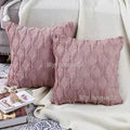 Pink Retro Fluffy Soft Throw Pillowcover 45x45 by Axyaa