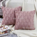 Pink Retro Fluffy Soft Throw Pillowcover 45x45 by Axyaa
