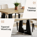 Axyaa Rustic Wood Dining Table, Seats 6-8, 70.9-Inch Rectangular, Black Legs