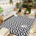 Axyaa Reversible Outdoor Waterproof Straw Patio Rug for Indoor Outdoor Use