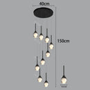 Axyaa Crystal Chandelier Stair Pendant Light Modern Living Room Interior Lighting