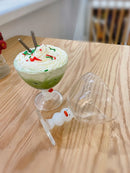 Axyaa Happy Duck Glass Cup: Cute Handmade Duck Design, Tall Dessert Cup