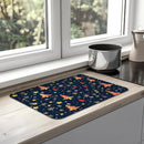 Christmas Tree Snow Stars Drying Mat - Non-Slip Absorbent Kitchen Placemat by Axyaa