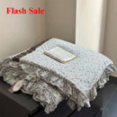 Axyaa French Floral Print Lace Summer Quilt - Knitted Cotton, Cool & Airy