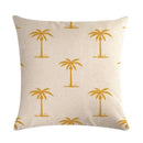 Axyaa Tropical Leaf Flax Pillowcase for Chic Living Room Decor