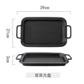 Axyaa Black Ceramic Steak Plate Double Ear Salad Dessert Bread Molecular Cuisine Dishes