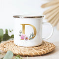 Floral Enamel Mugs: Vintage Design by Axyaa - Perfect for Coffee, Tea, and Desserts