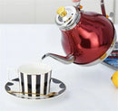 Axya Golden Teapot with Strainer: European Style Stainless Steel Coffee Pot