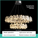 Axyaa Stainless Steel Crystal Chandelier Pendant Light Chrome Finish