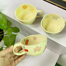 Axyaa CreatiCeramic Coffee Cup Flower-Shaped Mug with High Color Value