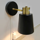 Axyaa Adjustable Wall Sconce LED Lamp for Bedroom Study, Vintage Black Brass Fixtures