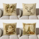 Axyaa Festive Pine Cone & Bow Decor Pillow Cover for Sofa, Bedroom, Car