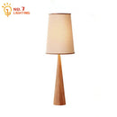 Solid Wood Zen Art Floor Lamp LED E27 Atmosphere Cloth Lampshade by Axyaa