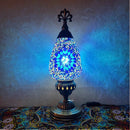 Axyaa Turkish Mosaic Table Lamp Vintage Art Deco Glass Bed Night Light