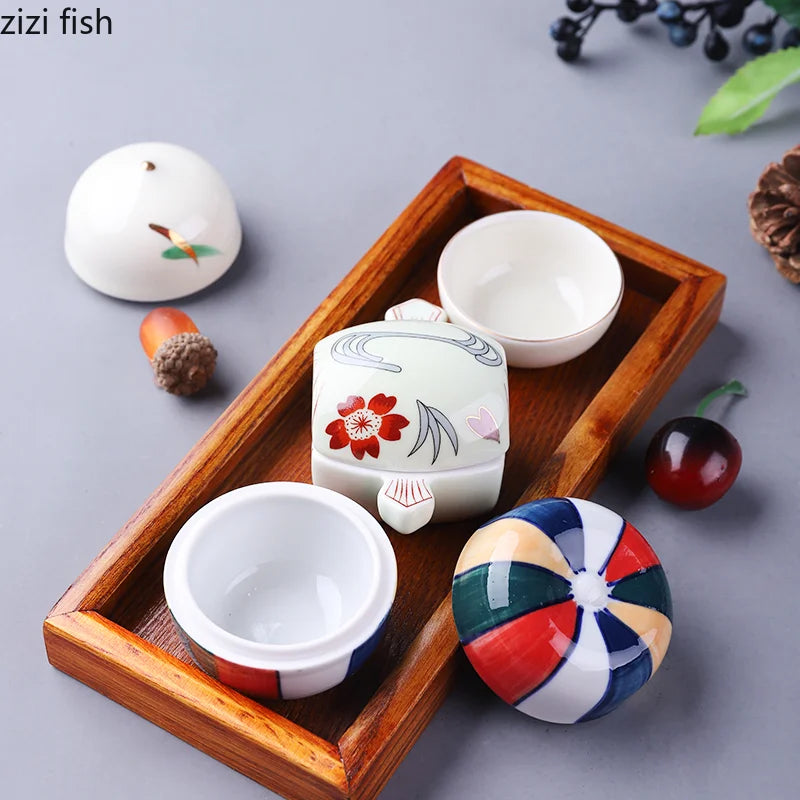 Axya Ceramic Tableware Set: Bowl with Lid, Pickle Dish, Plate, Bowl, Tray