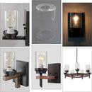 Axyaa Clear Glass Cylinder Lamp Shade for E27 E26 Socket Vanity Floor Chandelier