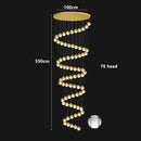 Axyaa Modern Crystal Chandelier Stair Pendant Living Room Lighting