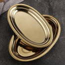 Axyaa Stainless Steel Oval Plate, Barbecue Rice Noodle Fish Plate
