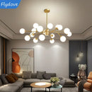 Axyaa Nordic Modern LED Chandelier Luxury Pendent Lamp for Living Room Bedroom