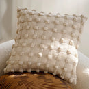 Axyaa Khaki Plaid Cushion Cover 45x45 Soft Nordic Pillowcase for Sofa