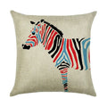 Axyaa Animal Linen Pillowcase for Bedroom Sofa Chair - Decorative Cushion Cover