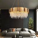 Axyaa Stainless Steel Crystal Chandelier for Elegant Living Spaces