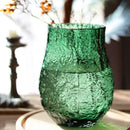 Axyaa Pleated Green Glass Vase for Hydroponics Flower Arrangement