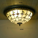 Axyaa Pastoral Glass Ceiling Lamp - European Style Colorful Round Fixture