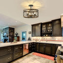 Vintage American Ceiling Light for French Farmhouse Living Room, Kitchen Table - Axyaa E14 Pendant Light