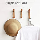 Axyaa Wood Leather Hook Belt for Stylish Wall Storage