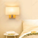 Axyaa LED Glass Lampshade Wood Wall Lamp for Bedroom Living Room Lighting