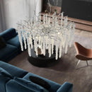 Axyaa Chrome Crystal LED Pendant Lights for Dining Living Kitchen Bedroom Chandeliers
