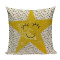 Axyaa Yellow Geometric Linen Pillow Case 45*45cm