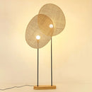 Axyaa Handmade Rattan Floor Lamp, Office LED Standing Light for Living Room & Bedroom