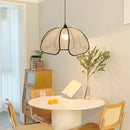 Axyaa Flower Petal Pendant Light: Handwoven Boho Modern Ceiling Lamp for Kitchen Bedroom