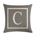 Axyaa Gray Alphabet Decorative Pillow Cover 45x45cm