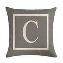 Axyaa Gray Alphabet Decorative Pillow Cover 45x45cm