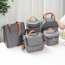 Axyaa Portable Gray Lunch Tote: Insulated Oxford Cooler Bag for Work, School, Picnics