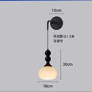 Axyaa Cream Glass Pendant Light with Adjustable Height Wood Wall Mount