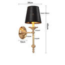 Axyaa Vintage Fabric Wall Lamp - Iron LED Wall Lights for Bedroom & Living Room