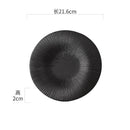 Axyaa Frosted Striped Ceramic Shallow Plate - Creative Tableware for Molecular Cooking