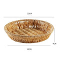Axyaa Woven Tray Bread Dim Sum Dried Fruit Candy Snack Storage Basket