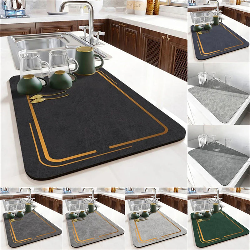 Axyaa Stripe Silicone Coasters Set, Simplistic Absorbent Table Mat & Mouse Pad